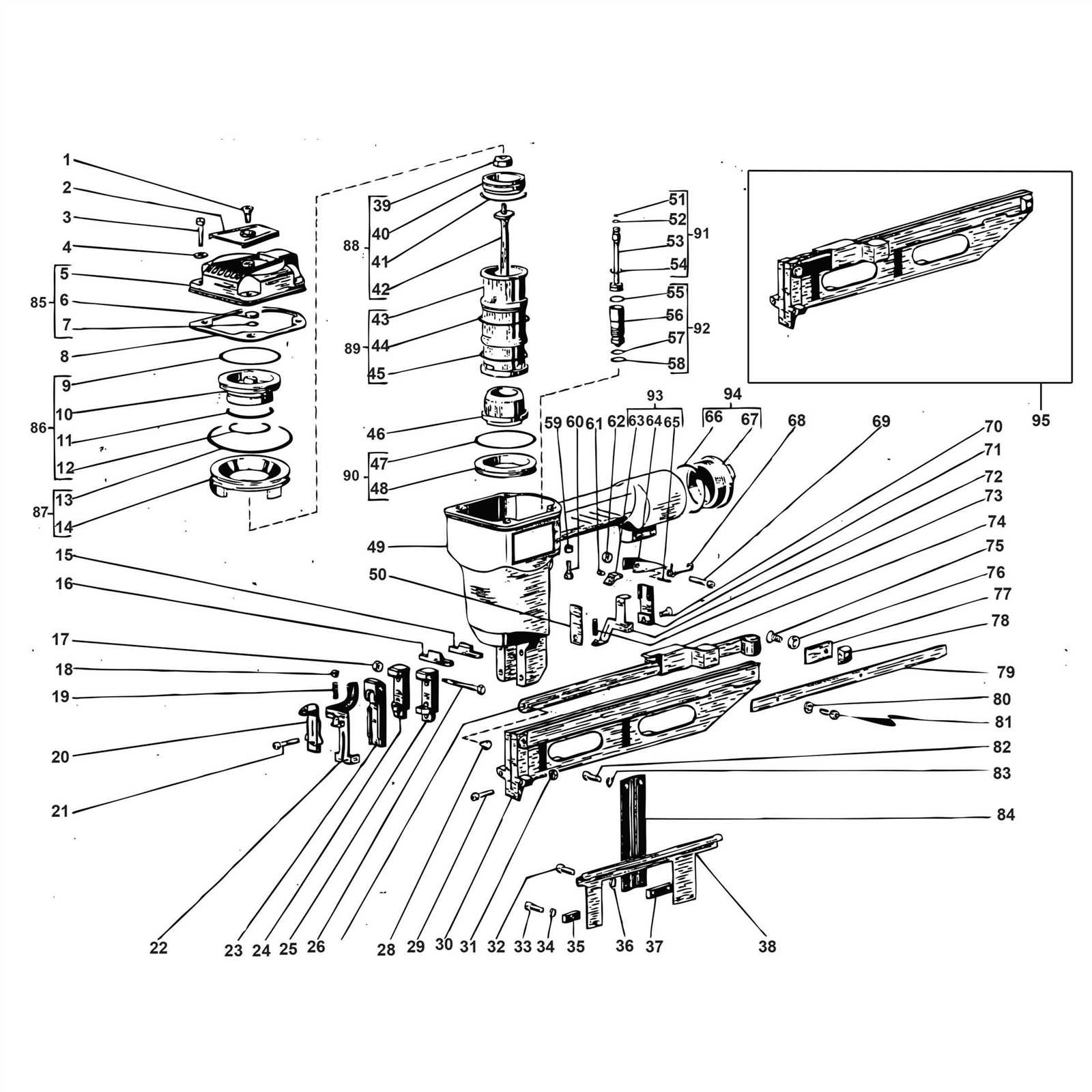 bostitch nail gun parts diagram