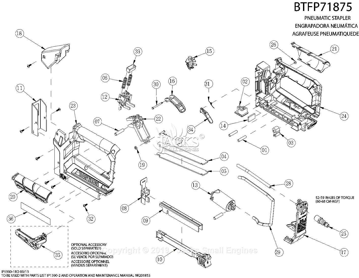 bostitch nail gun parts diagram