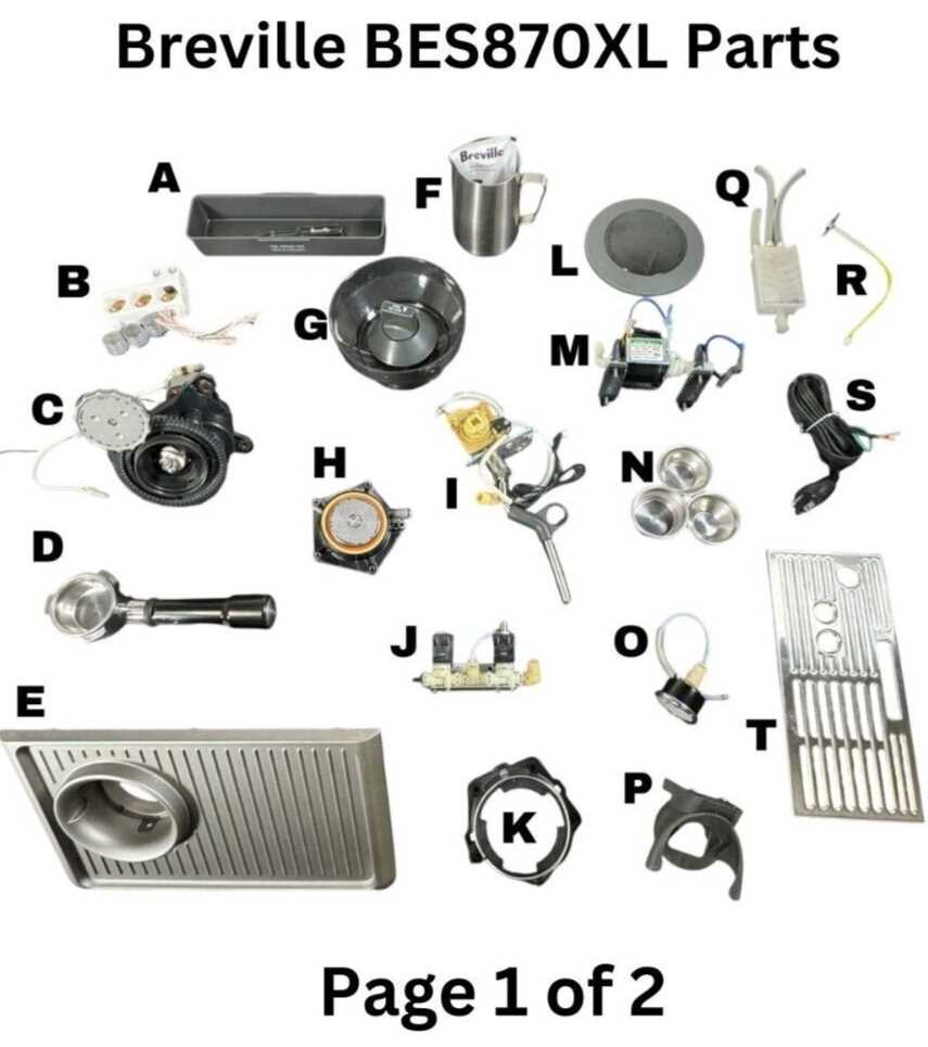 breville bes870xl parts diagram