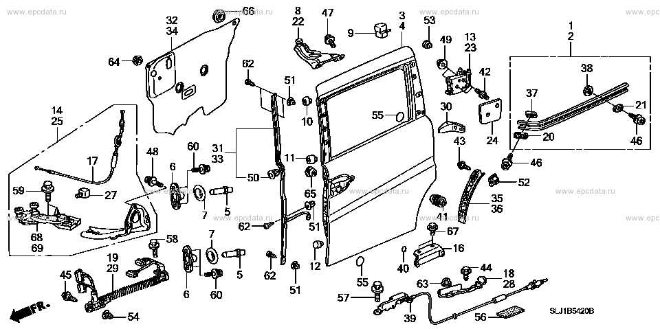 2007 honda odyssey sliding door parts diagram