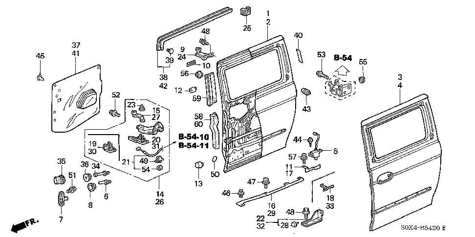 2007 honda odyssey sliding door parts diagram