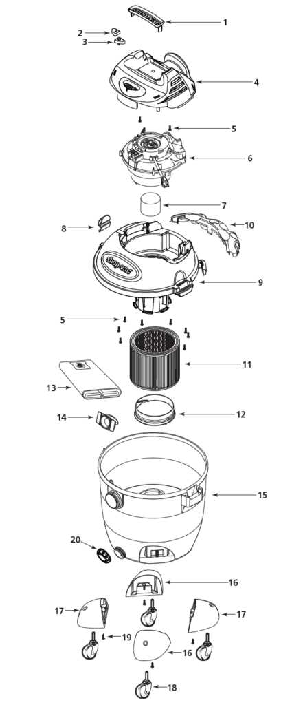 craftsman shop vac parts diagram