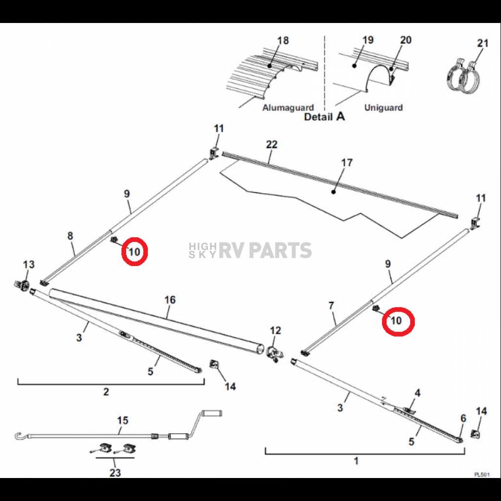 carefree awning parts diagram