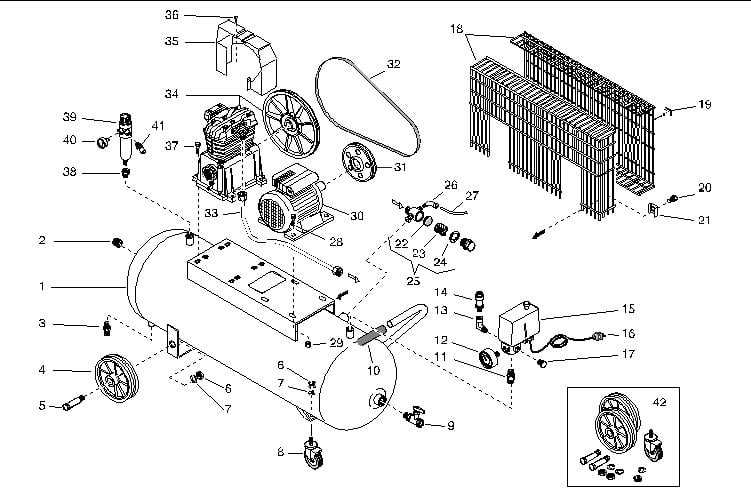 campbell hausfeld air compressor parts diagram