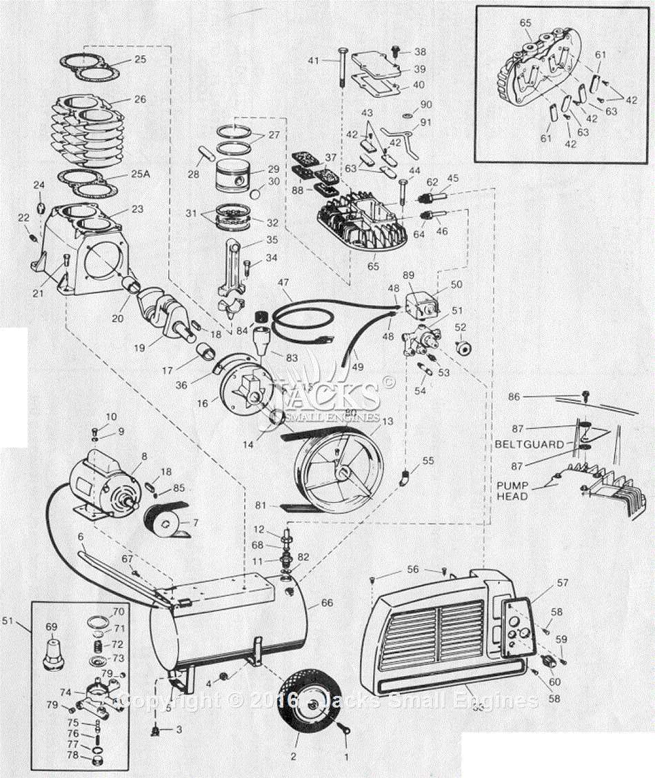 campbell hausfeld air compressor parts diagram