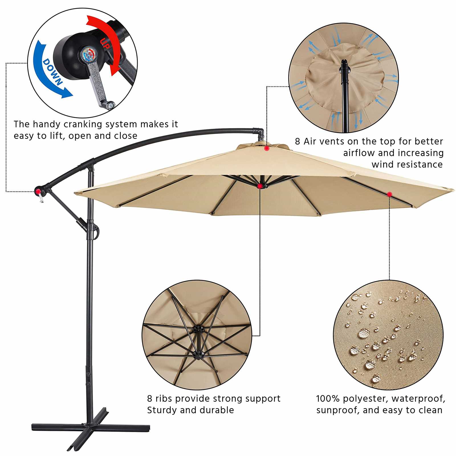 cantilever umbrella parts diagram