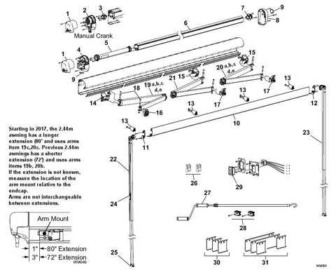 carefree awning parts diagram