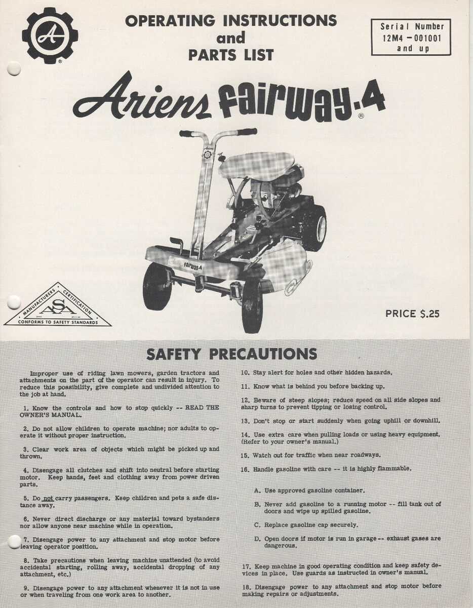 ariens riding mower parts diagram