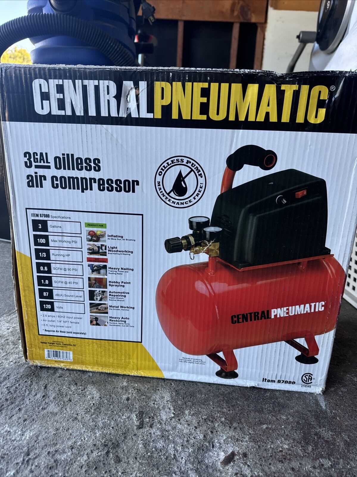 central pneumatic 3 gallon air compressor parts diagram