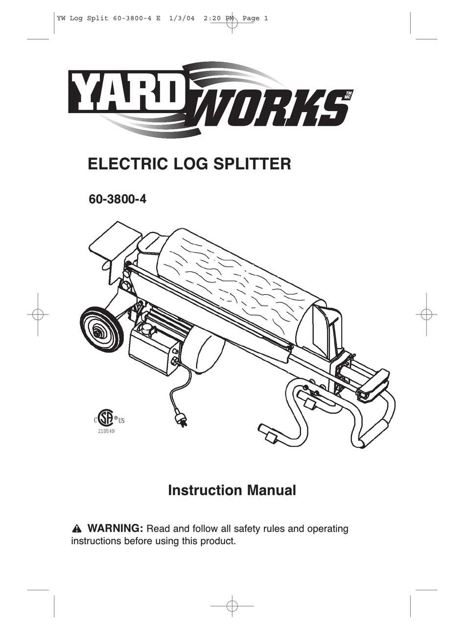 yard machine log splitter parts diagram