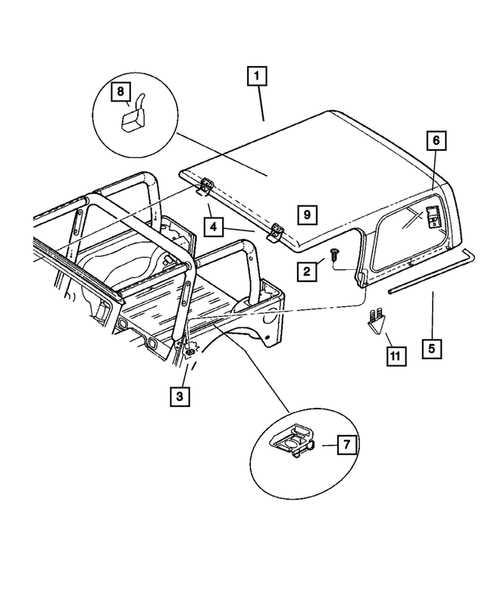 jeep soft top parts diagram