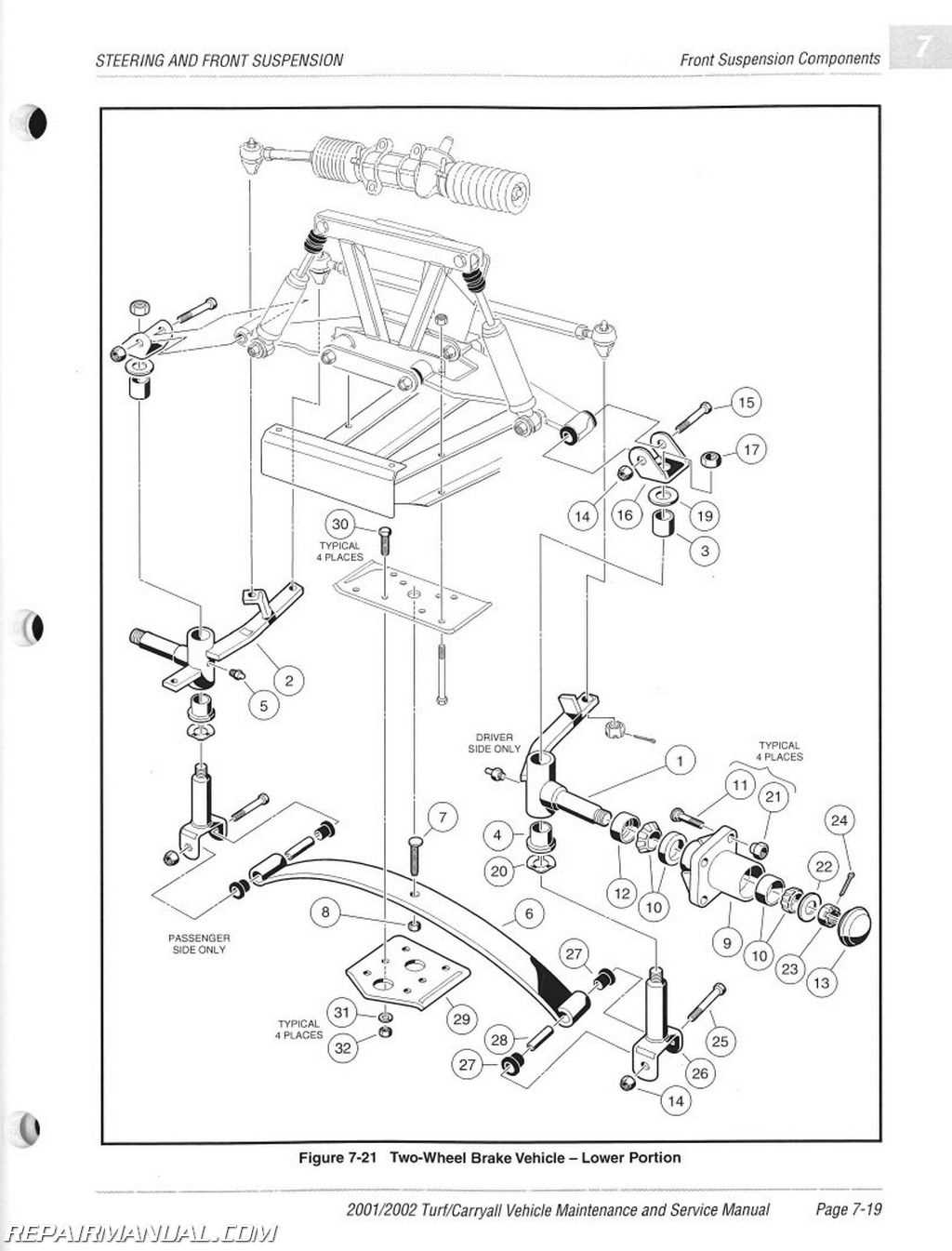 club car carryall parts diagram