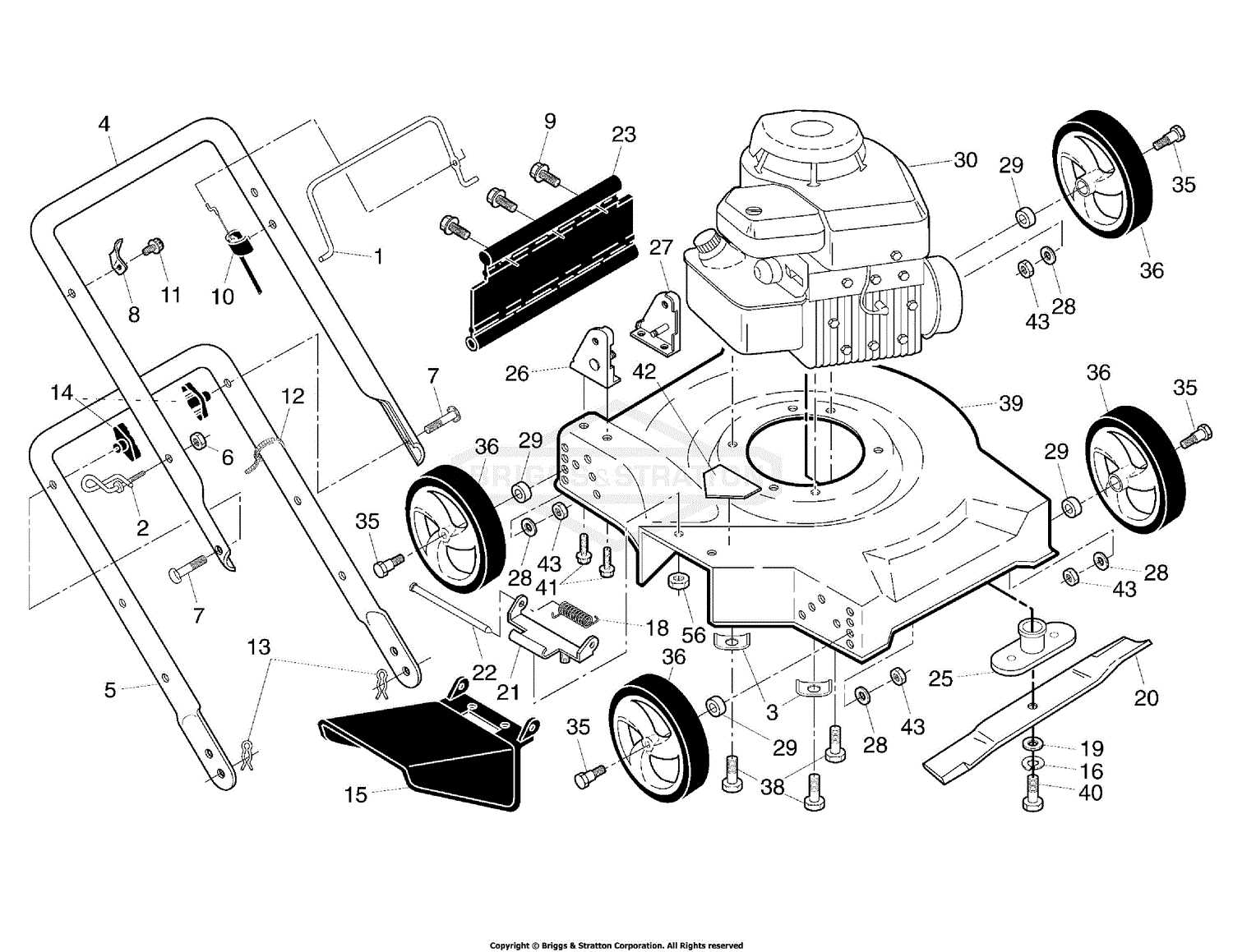 murray lawn mower deck parts diagram