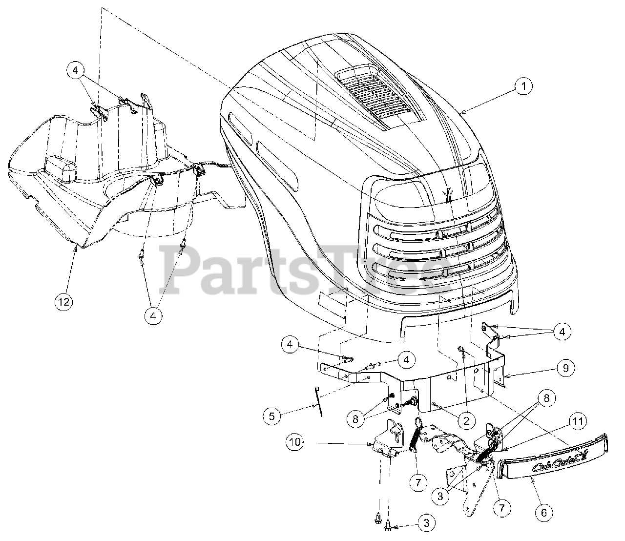 cub cadet lt1018 parts diagram