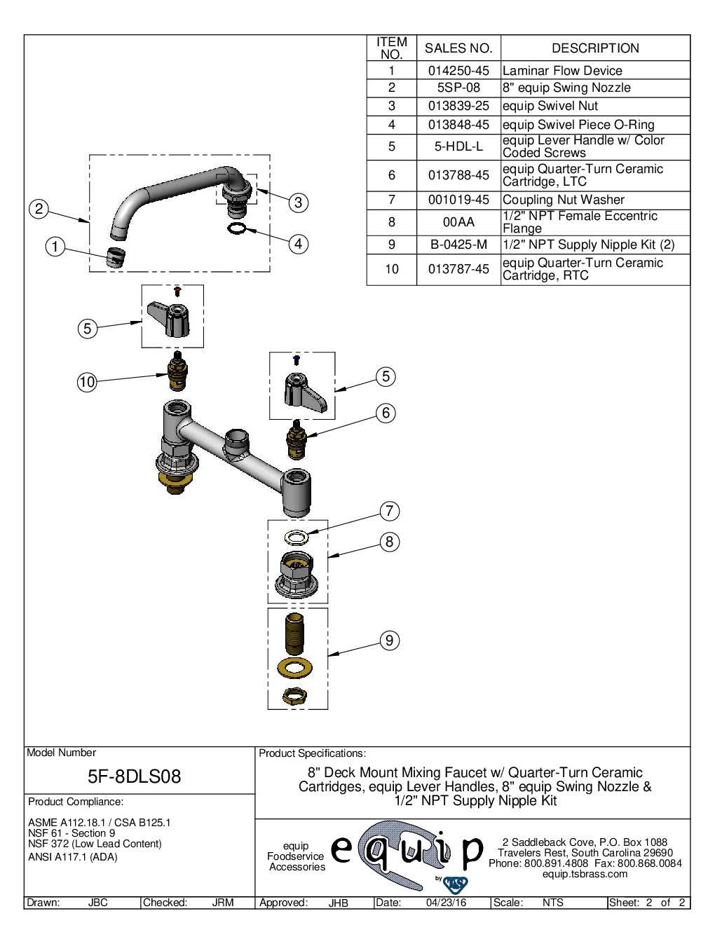 commercial faucet parts diagram