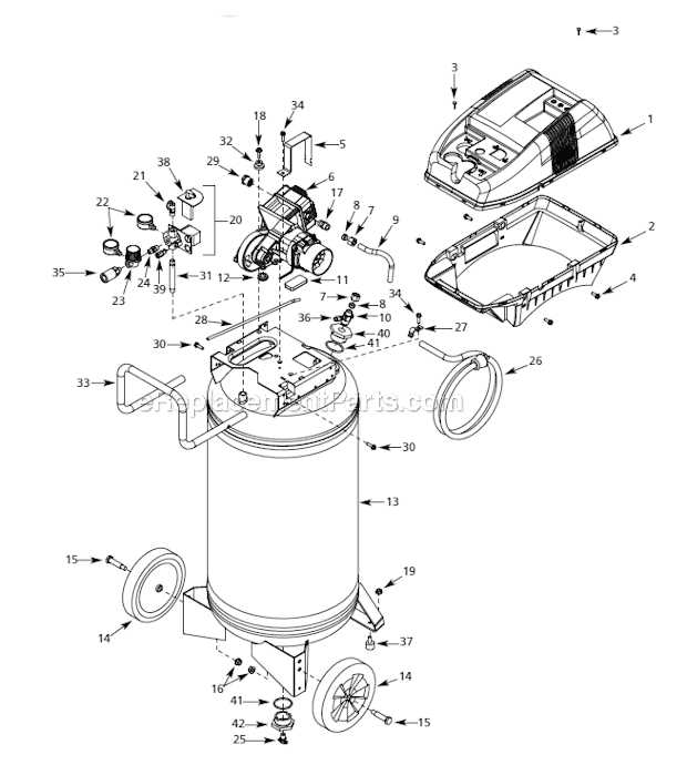 husky compressor parts diagram