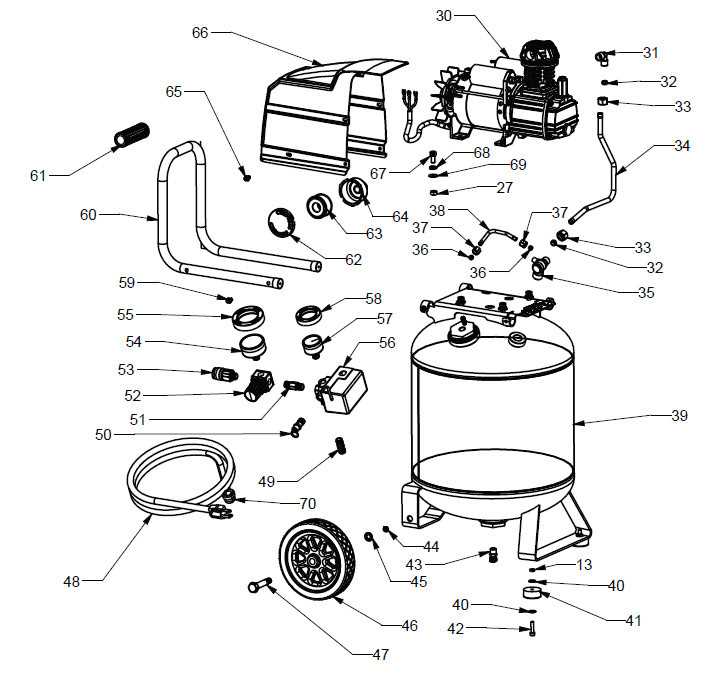 craftsman 33 gallon air compressor parts diagram