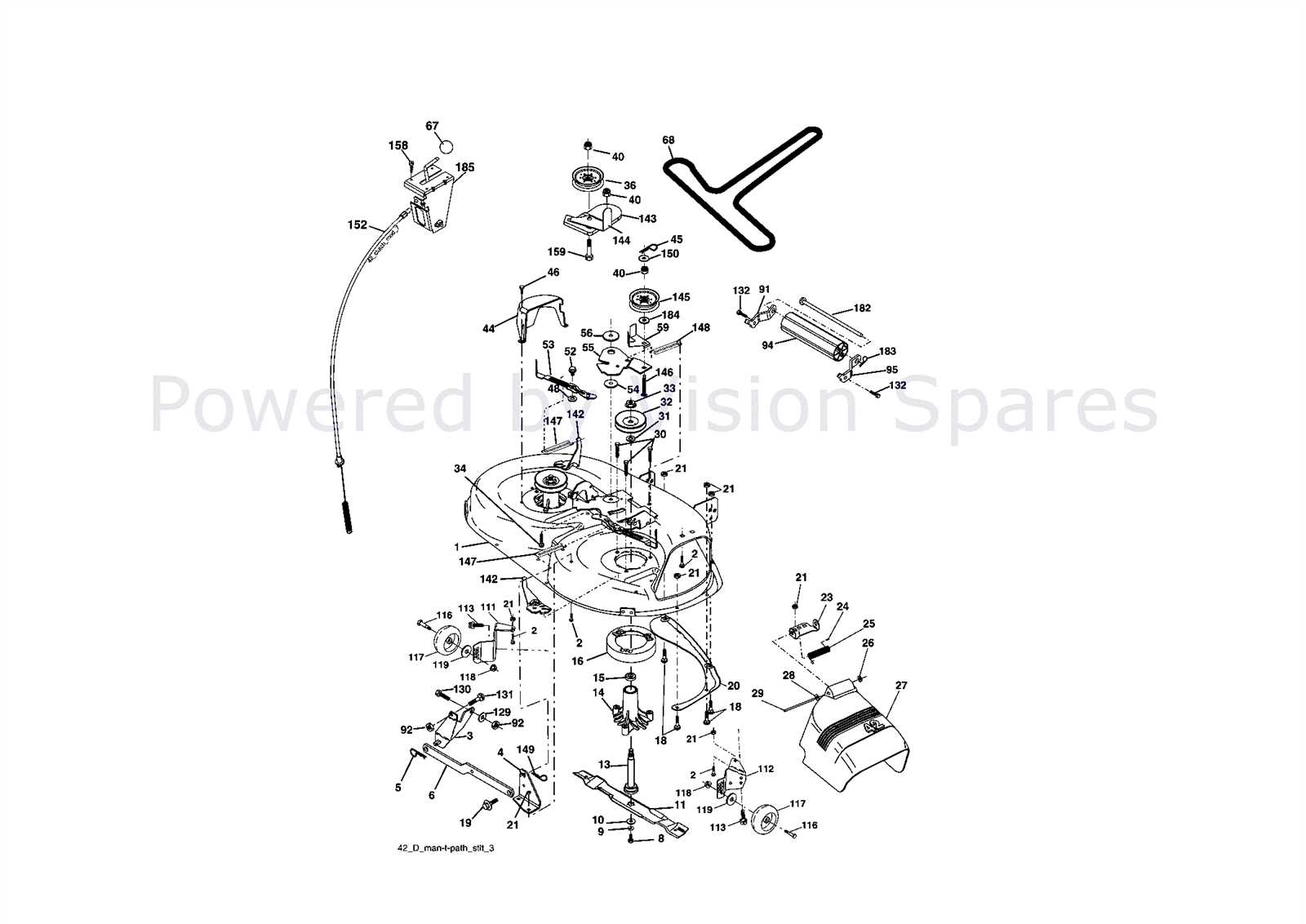 craftsman 42 inch mower deck parts diagram