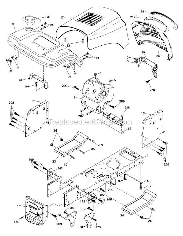 craftsman 42 riding mower parts diagram