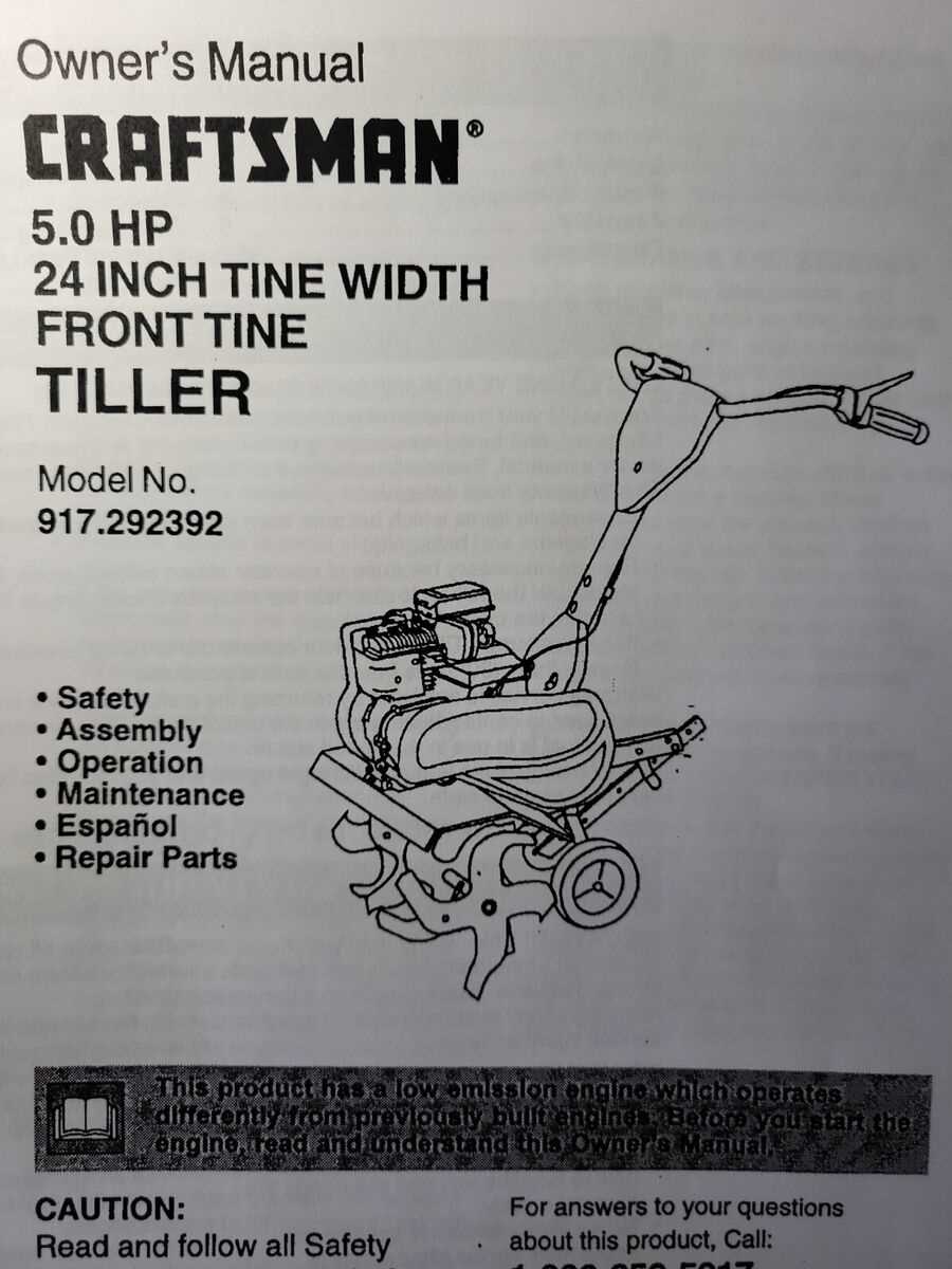 craftsman 5 hp tiller parts diagram