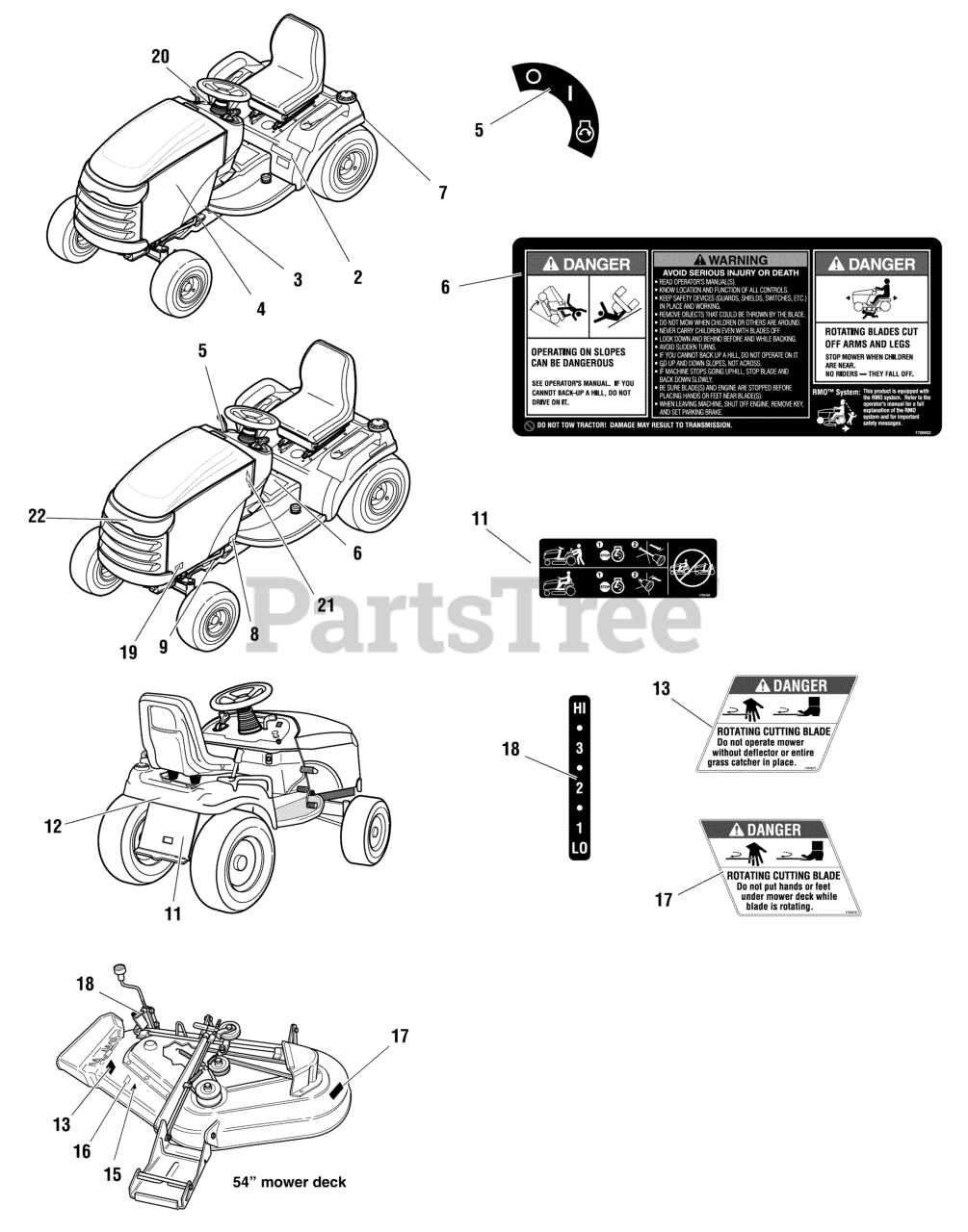 craftsman 54 mower deck parts diagram