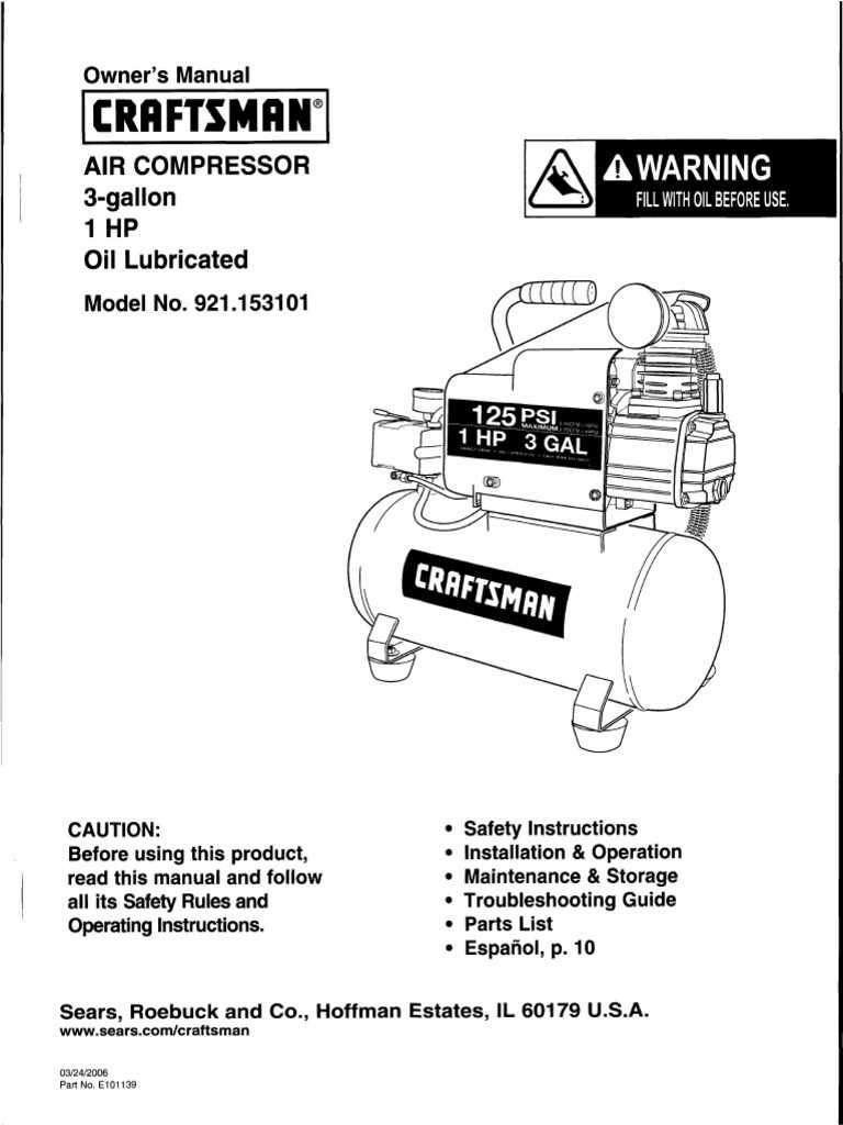 craftsman compressor parts diagram