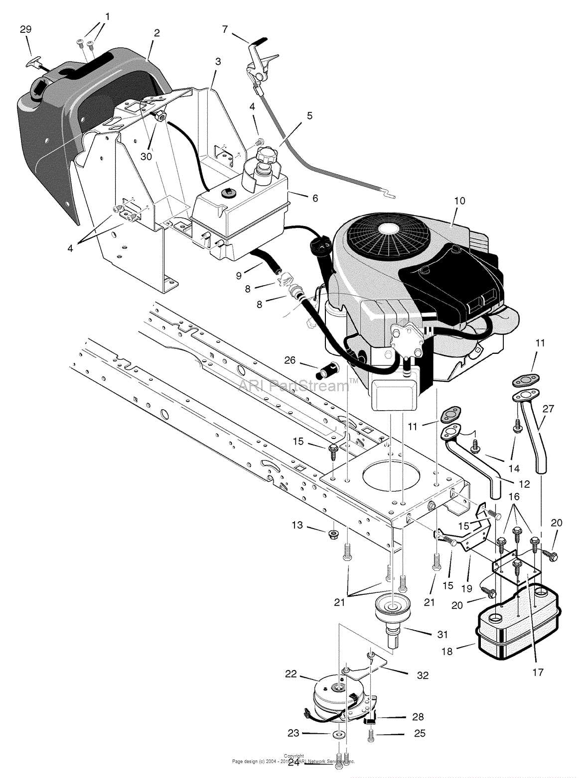 craftsman lawn tractor parts diagram