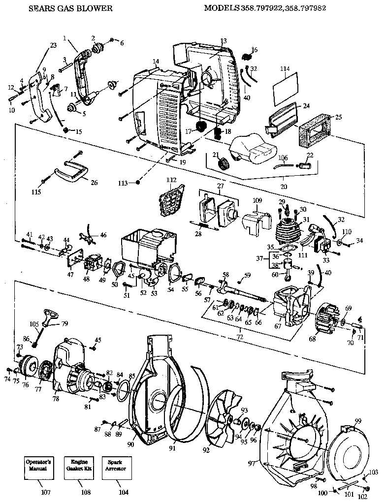 craftsman leaf blower parts diagram