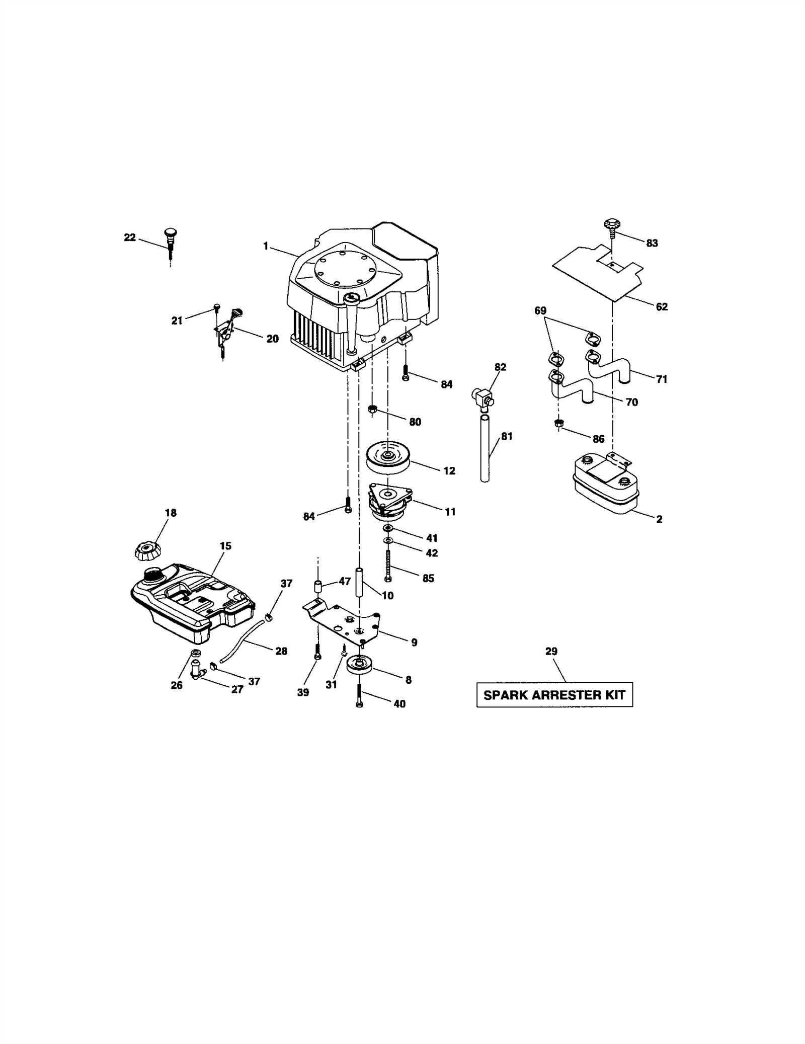 craftsman m260 parts diagram