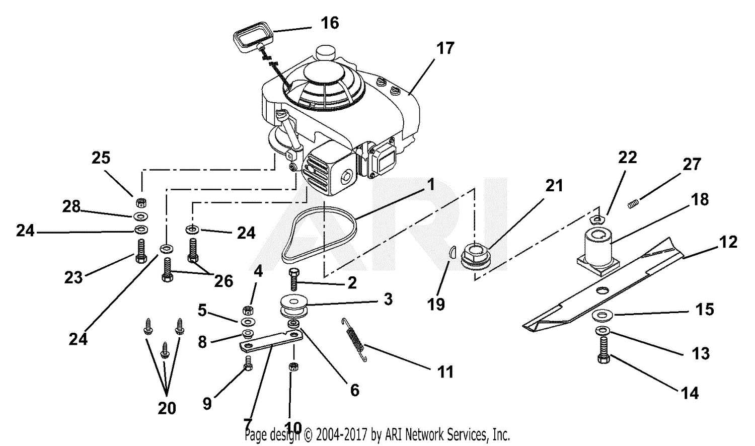 craftsman m260 parts diagram