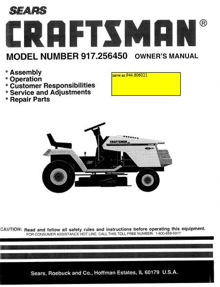 craftsman model 917 parts diagram