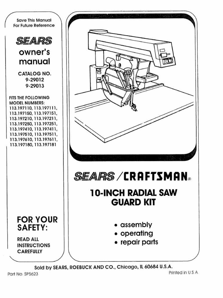 craftsman radial arm saw parts diagram