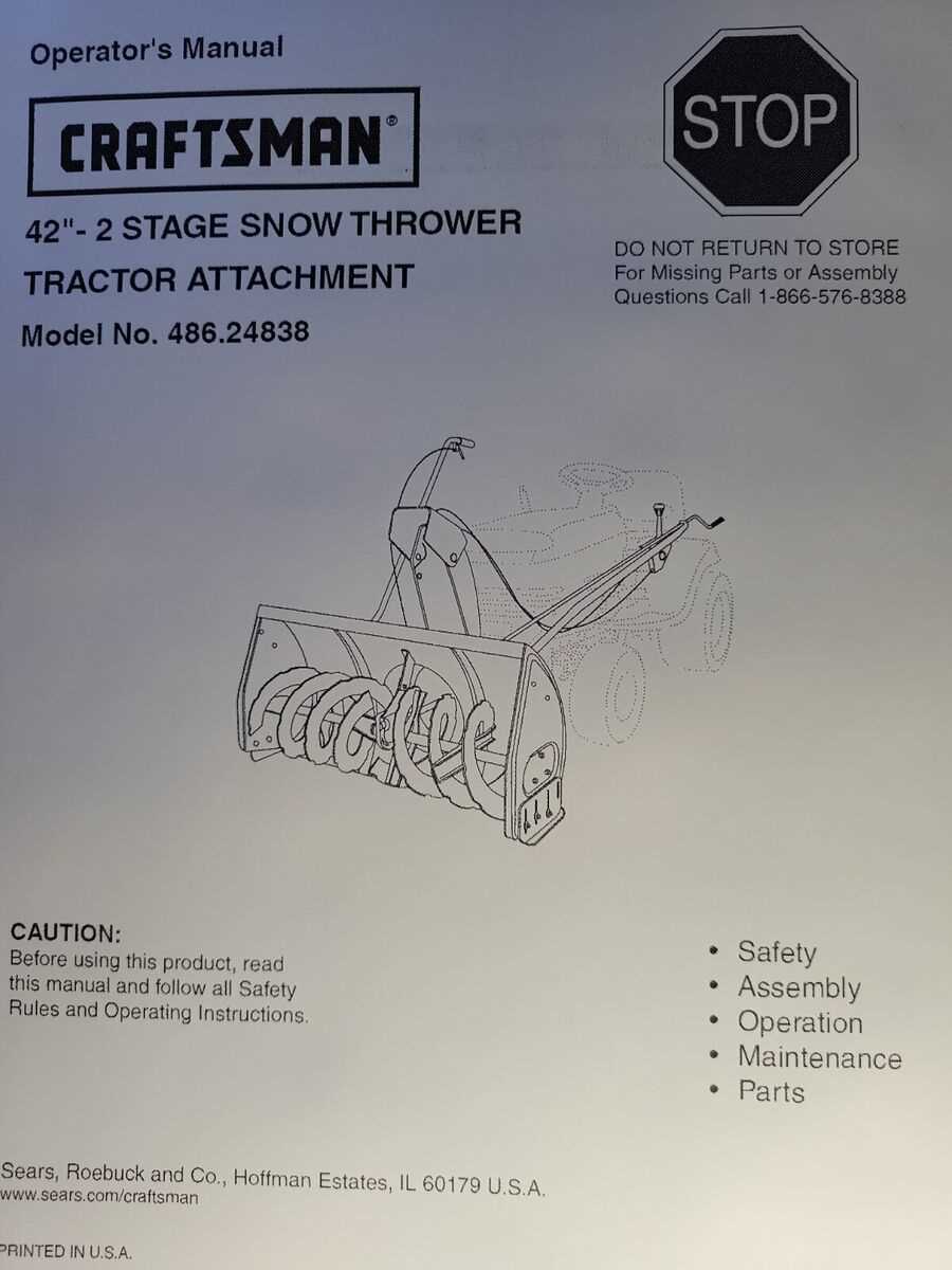 craftsman snow thrower parts diagram