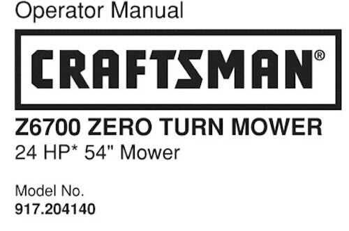 craftsman z6700 parts diagram