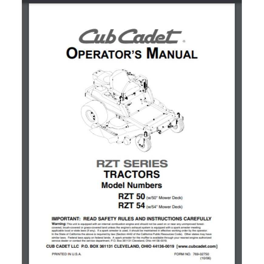 cub cadet rzt 50 parts diagram