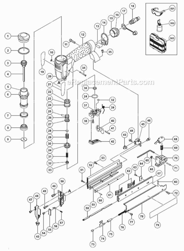 hitachi nail gun parts diagram