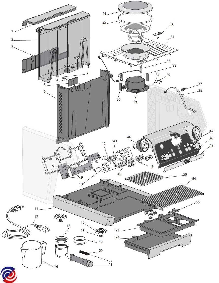 delonghi magnifica parts diagram