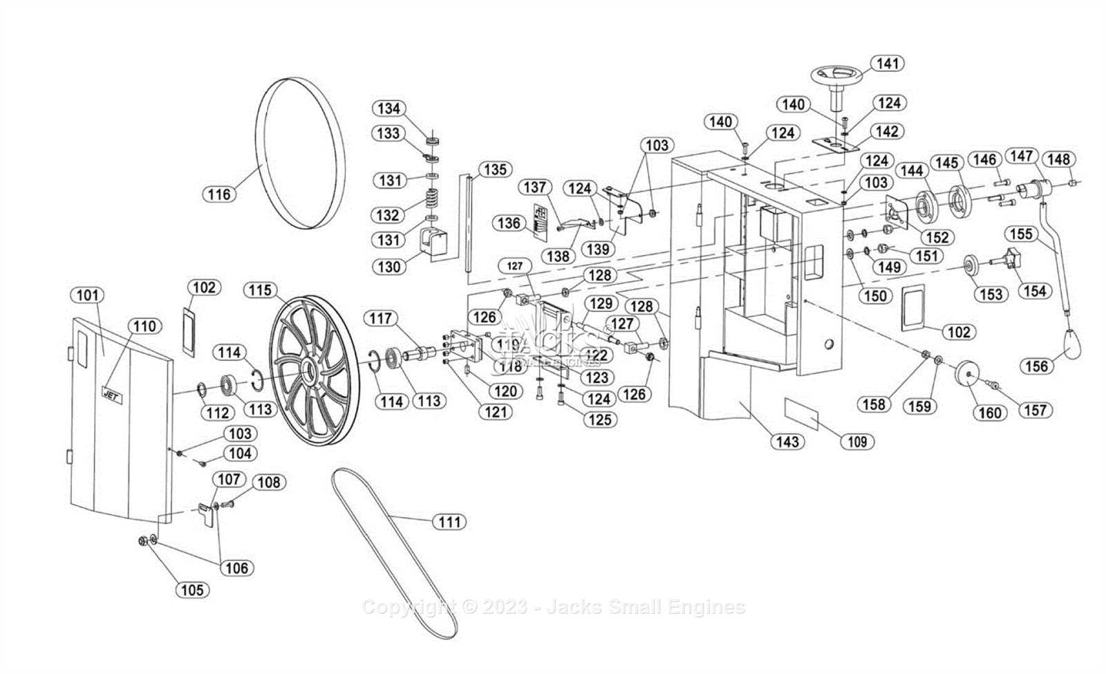 delta band saw parts diagram