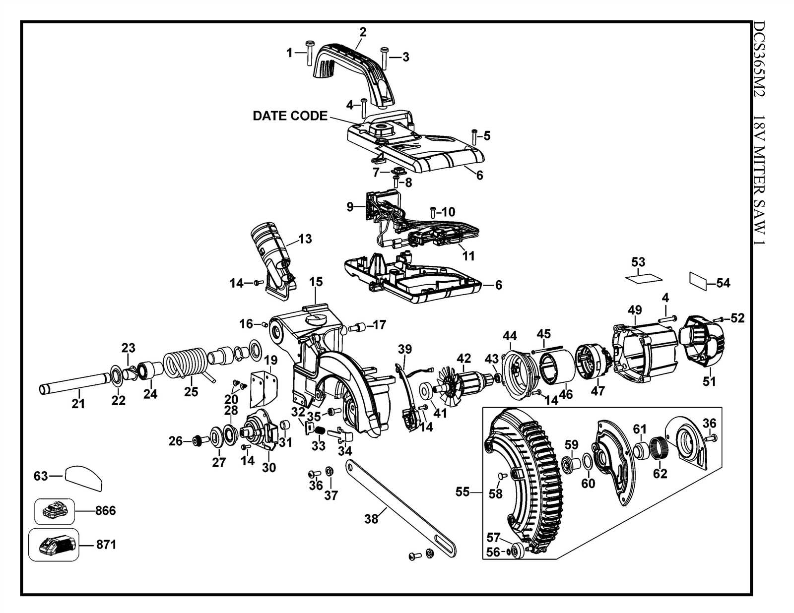 dewalt dws780 parts diagram