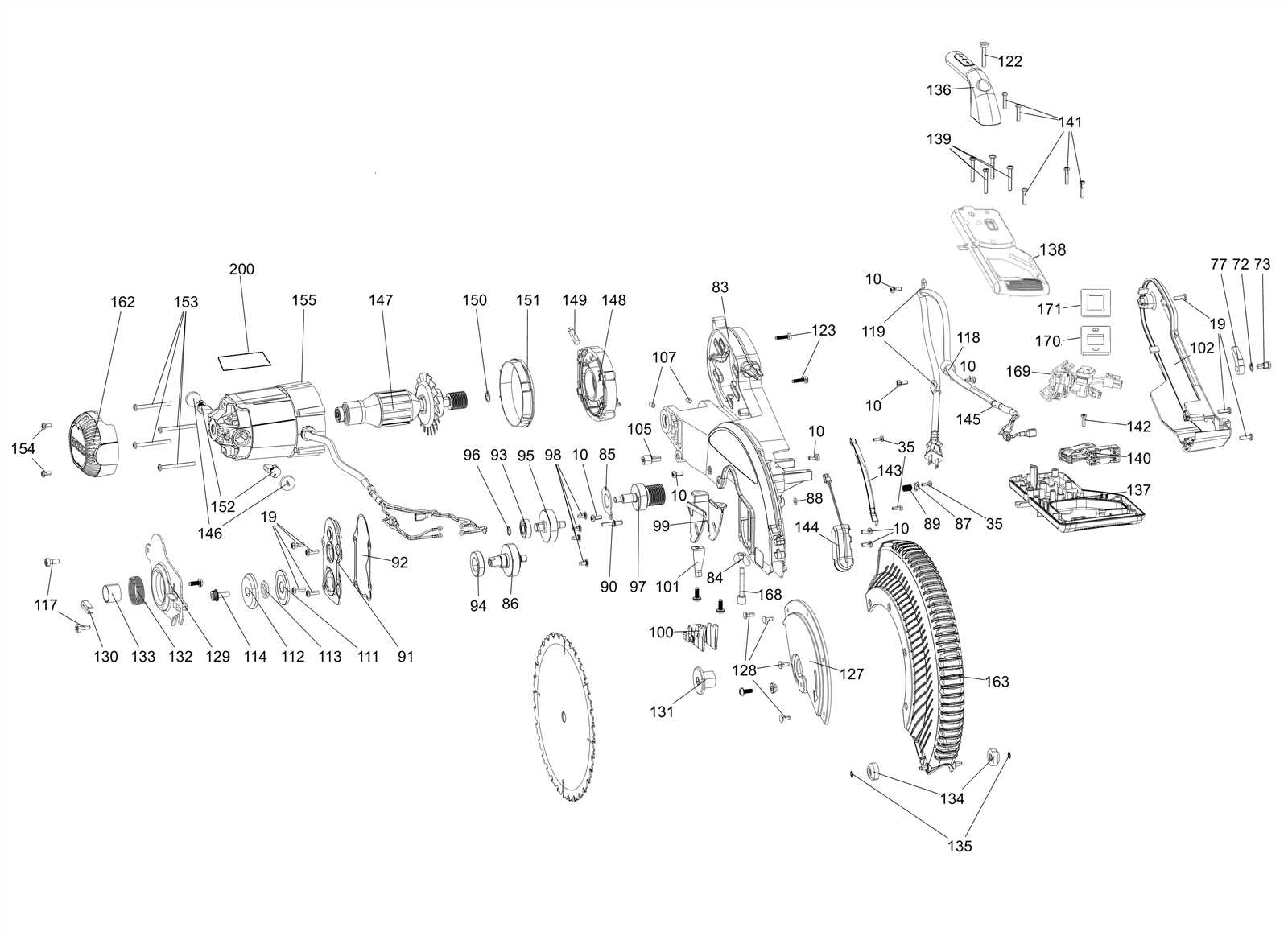 dewalt dws780 parts diagram