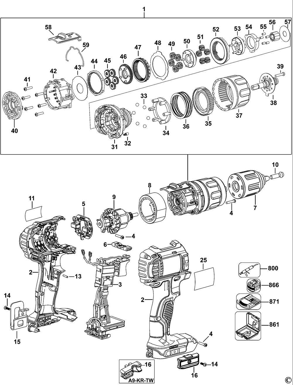 dewalt dws780 parts diagram