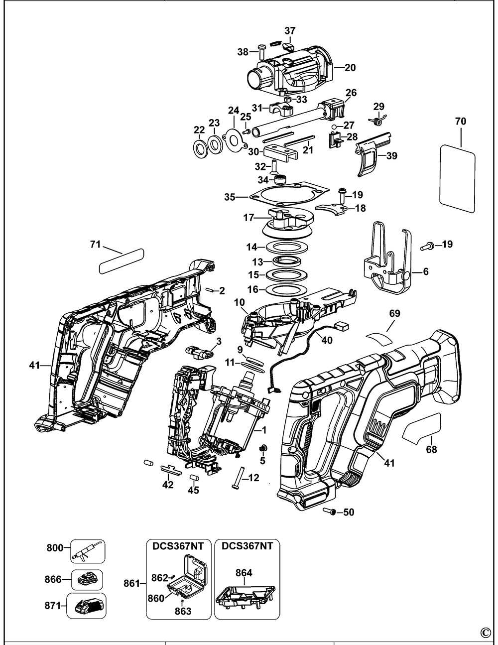 dewalt reciprocating saw parts diagram