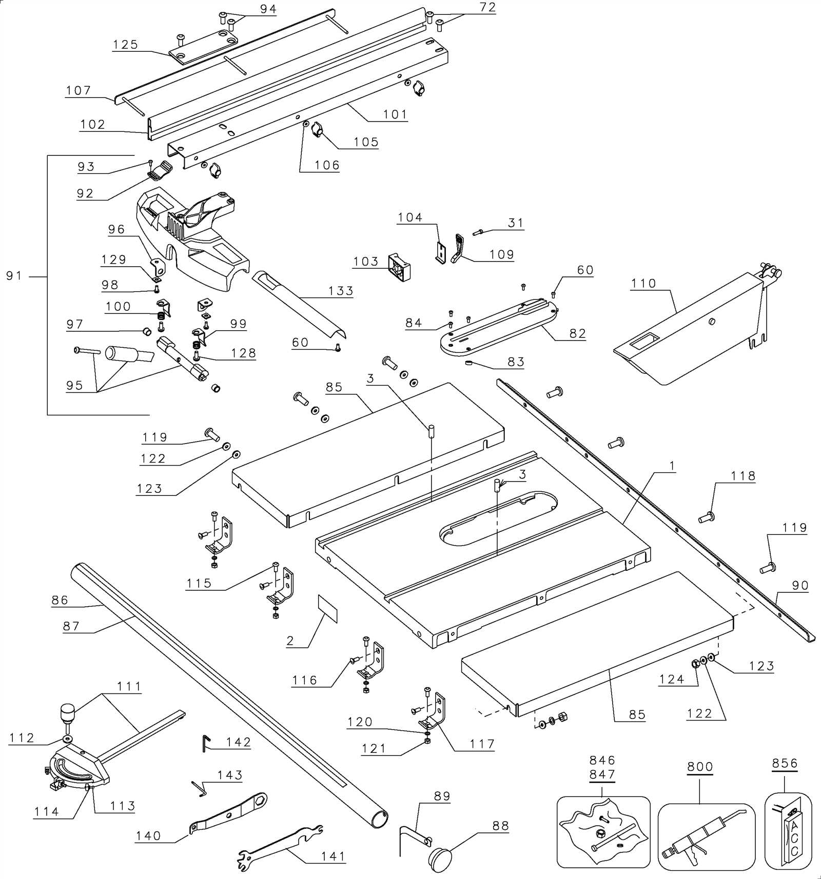 dewalt table saw parts diagram