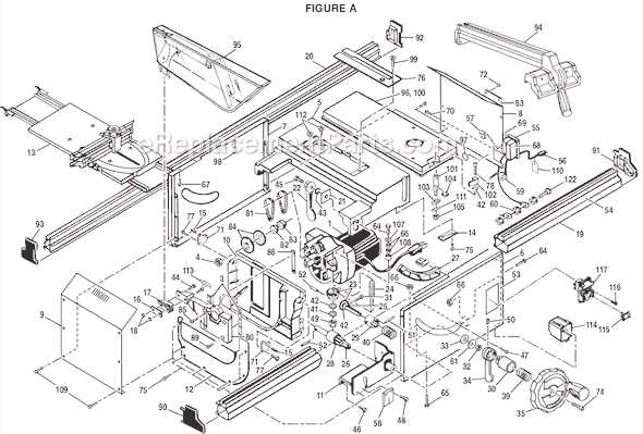 dewalt table saw parts diagram