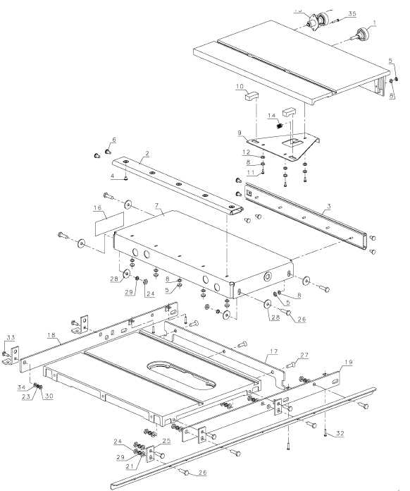 dewalt table saw parts diagram