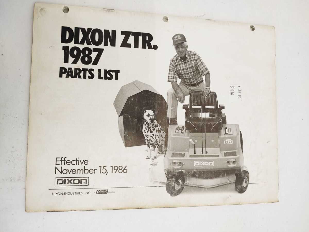 dixon ztr mower parts diagram