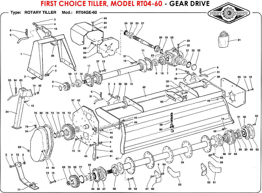 diagram rotary tiller parts