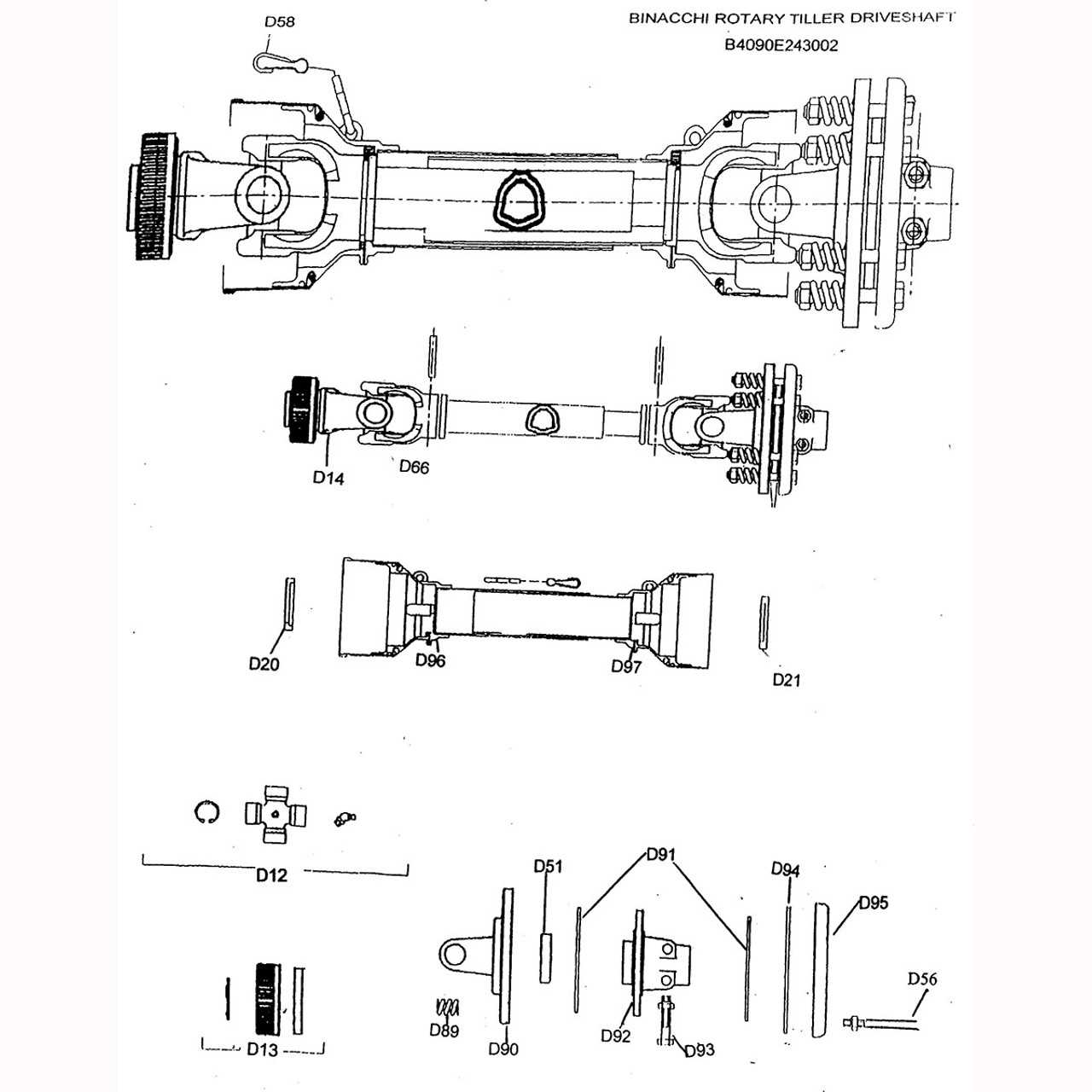 diagram rotary tiller parts