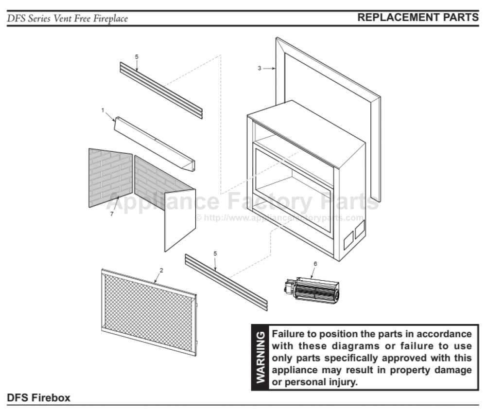 parts of a fireplace diagram