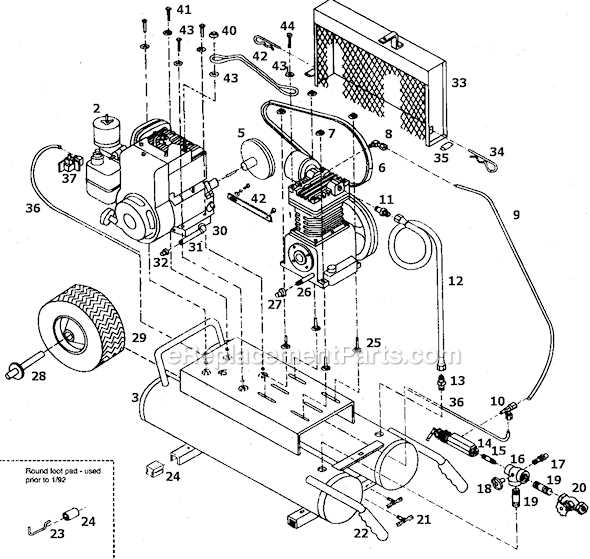 dewalt air compressor parts diagram